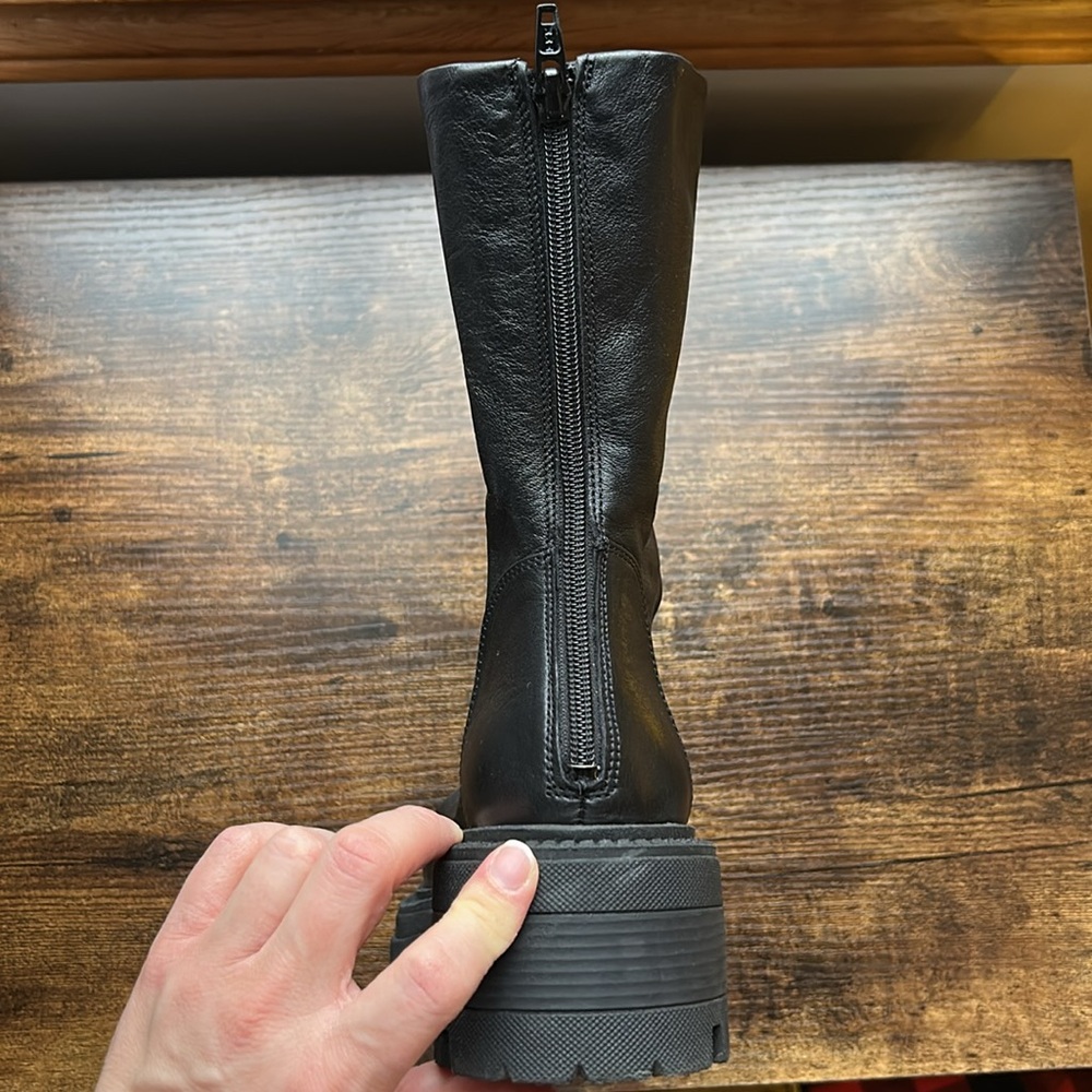 Free People Emma Leather Ruched Platform Boots - Picture 9 of 16